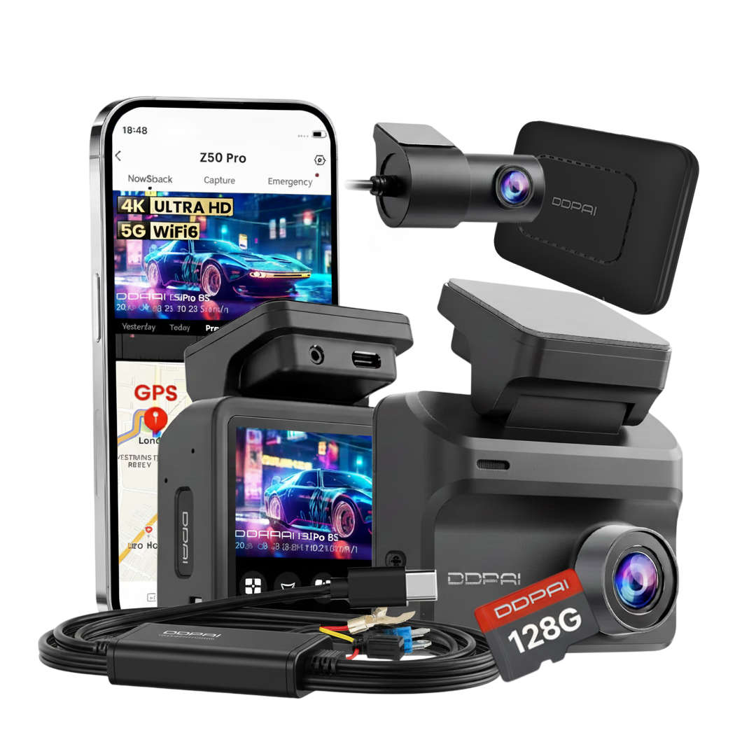 Pack : DPAI Z50 Pro 4G + DDPAI Kit Hardwire + Carte Mémoire 128GB + Instalation
